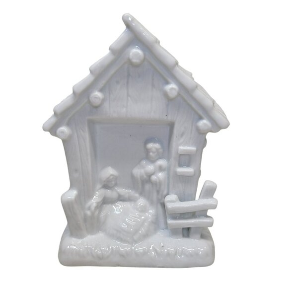 Nativity Nightlight Lamp Holy Family Jesus Porcelain Figurine Christmas Vtg - Picture 1 of 10